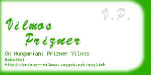 vilmos prizner business card